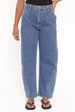 Cosima Stretch Arc Barrel Jean Medium Wash