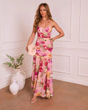 Dewy Blooms Strapless Floral Midi Dress