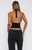 Girls Weekend Halter Top Black