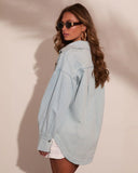 Wander West Denim Button Down Top