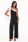 Pearla One Shoulder Jumpsuit Black