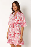 Sienna Long Sleeve Mini Dress Pink