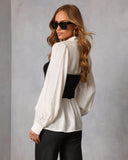 Nebbia Contrast Twofer Top