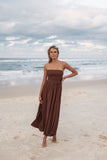 Kayt Strapless Dress Chocolate Brown