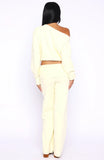 Cant Find The Words Knit Pants Lemon