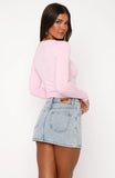 Wont Stop Searching Denim Mini Skirt Light Blue