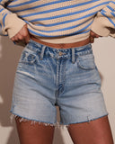 Stars and Stripes Distressed Denim Shorts