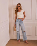 Gentle Longing Pointelle Short Sleeve Top