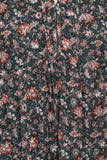 Jinny Long Sleeve Mini Dress Dark Green Multi