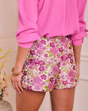 Fresh Romance Floral Jacquard Shorts