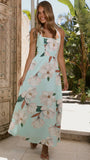 Madelyn Maxi Dress Aqua White Floral