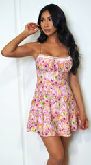 Amira Floral Mini Dress Pink