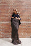 Jennings Sequin Maxi Skirt Black