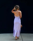 Lissell Satin High Low Midi Dress
