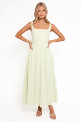 Amberlyn Maxi Dress Green Gingham