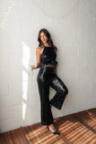 Drea Sequin Pants Black