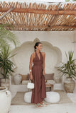 Marie Halterneck Maxi Dress Chocolate