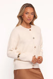Verago Textured Stripe Cardigan Cream