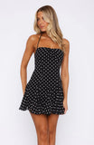 Think Im In Love Mini Dress Black White Polka Dot
