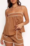 Lila Short Set Tan White