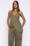 Mystic Mist Halter Top Olive