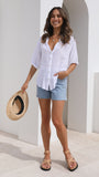 Jaime Button Up Shirt White
