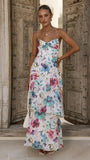 Ami Maxi Dress Blue Pink Floral