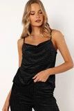 Ensley Velvet Shimmer Top Black