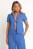 Ksenia Embroidered Tie Top Cobalt