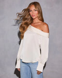 Runway Girl Satin Off Shoulder Top