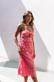 Tyler Strapless Midi Dress Watermelon