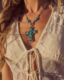 Dakota Dream Western Turquoise Cross Necklace