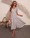 Daylight Muse Striped Belted Midi Dress
