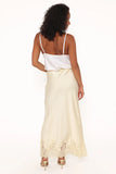 Alira Lace Trim Midi Skirt Yellow