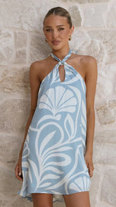 Maja Mini Dress Coral Blue