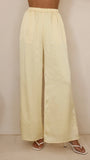 Hayleigh Asymmetrical Top and Pants Set Yellow Lace