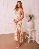 Daybreak Bloom Floral Halter Neck Maxi Dress