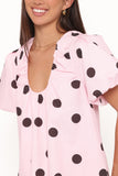 Bertine Mini Dress Pink Polka Dot