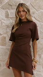 Skylah Mini Dress Chocolate