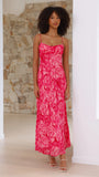 Margie Midi Dress Pink Floral