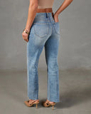 Heritage Frame Super Stretch Mid Rise Straight Leg Jeans