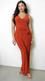 Aravé Waist tie Jumpsuit Rust