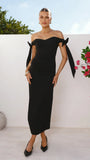 Zylah Off Shoulder Midi Dress Black