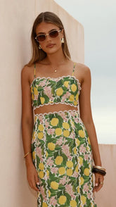 Nova Crop Top Lemon Print