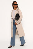 Cayenne Contrast Binding Trench Coat Beige