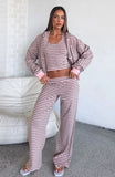 Looking Back Wide Leg Pants Pink Stripe