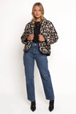 Marcos Leopard Print Quilted Jacket Leopard