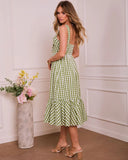 Serene Renewal Gingham Midi Dress