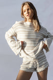 Christina Knit Set Beige Stripe