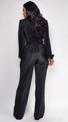 Juna Surplice Jumpsuit Black